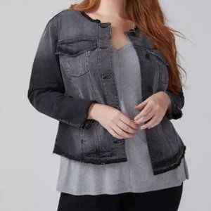 Lane Bryant Distressed Jean Jacket 18